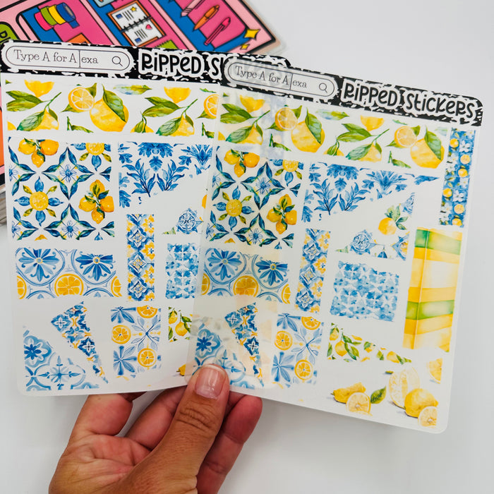 Summer Lemons Torn Paper Sticker Sheet