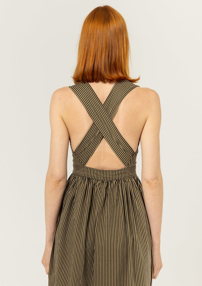 Adelaide Dress in Black Stripe