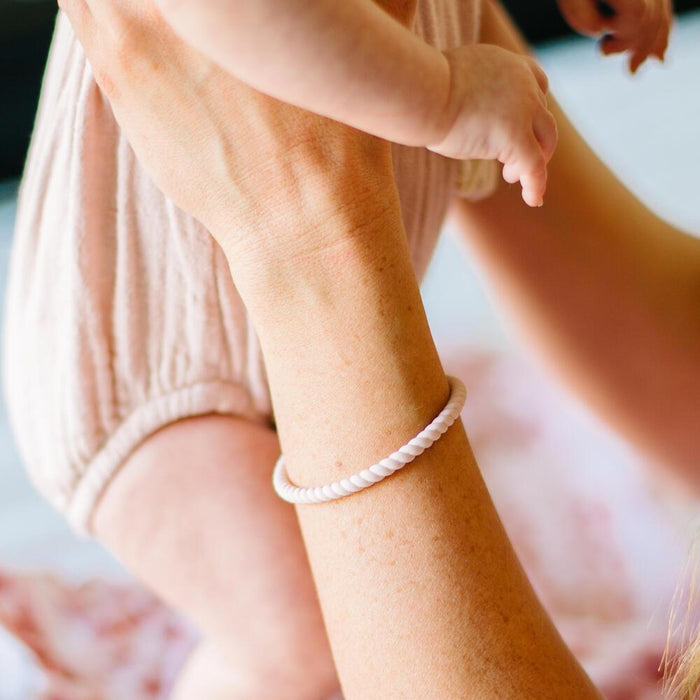 Braided Stackable Silicone Bracelet - Pink Sand