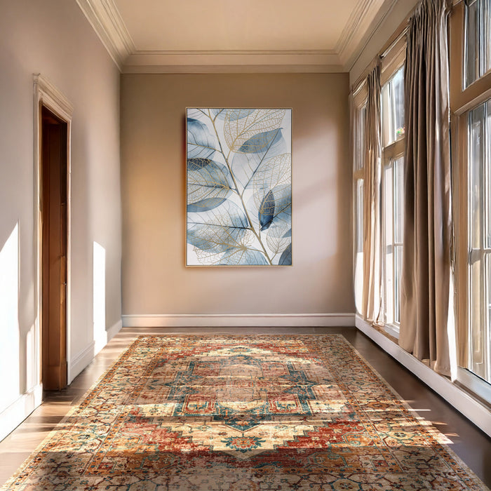 Brushmarks Foiled Canvas Watercolour Leaves by Urban Style