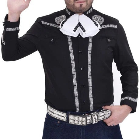 Camisa Charra Negra Tradicional para Hombre | Importada de México
