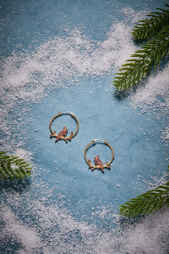 Cardinal Reversible Hoop Earrings