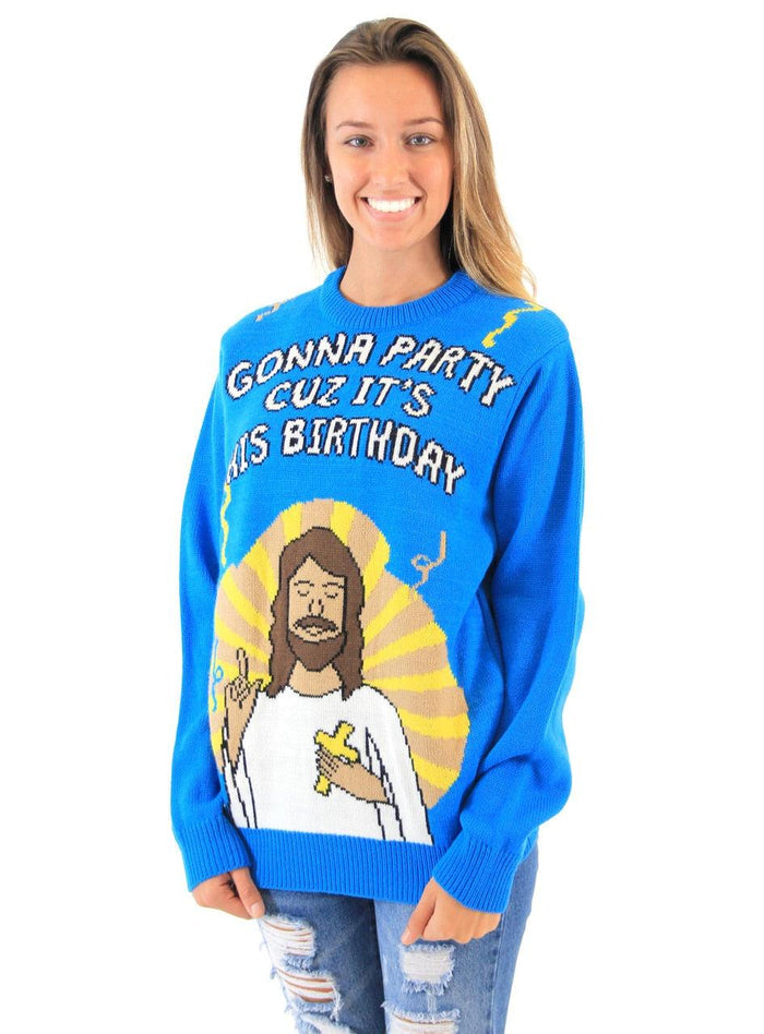 Gonna Party Cuz It's His Birthday Ugly Sweater-tvso