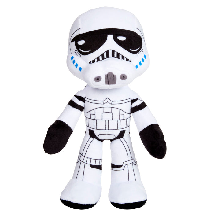 The Mattel Star Wars Plush Talkers Storm Trooper is a plush doll with a white suit, black details, and blue helmet accentsโideal for any Star Wars collection.