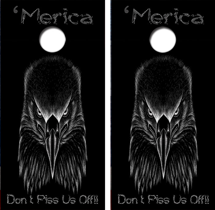 Merica Bald Eagle Cornhole Design