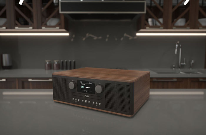 Pure Classic C-D6 DAB+ FM Radio with Bluetooth CD Player Coffee Black Black