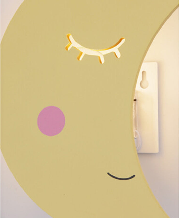 Urban Decor Smiling Half Moon LED Night Light - Yellow