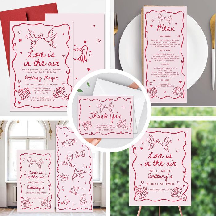 Valentine's Bridal Shower Welcome Sign, Love Theme, Customizable