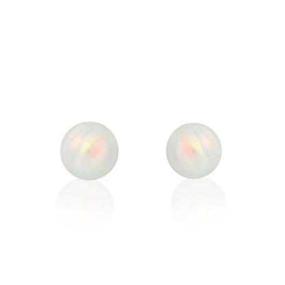 14k Solid Gold Tiny Opal Stud Earrings