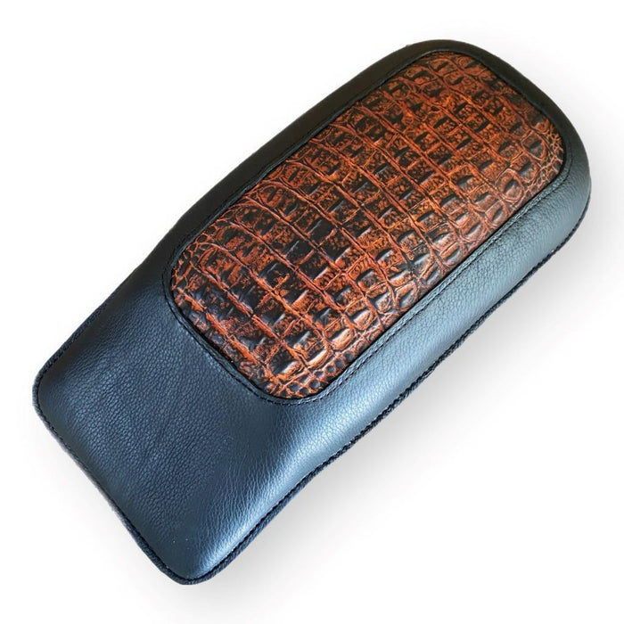 1998-2025 Passenger Pad Harley Touring Ant Brn Alligator Leather Fits All Models - Mother Road Customs