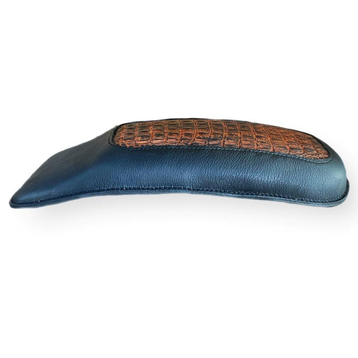 1998-2025 Passenger Pad Harley Touring Ant Brn Alligator Leather Fits All Models - Mother Road Customs