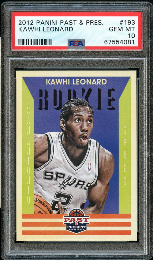 2012 Panini Past & Present BkB Card #193 Kawhi Leonard ROOKIE RC PSA GEM MINT 10 (MGD2)
