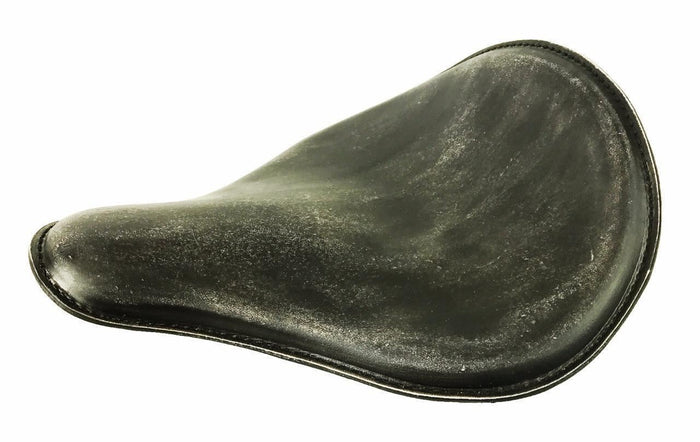2017-2026 Triumph Bonneville Bobber 13x15" Black Distressed Leather Solo Saddle - Mother Road Customs