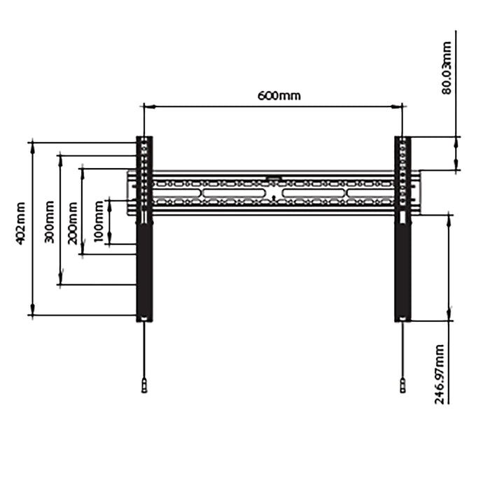 600x400 Mount Bracket, Fixed by Tauris