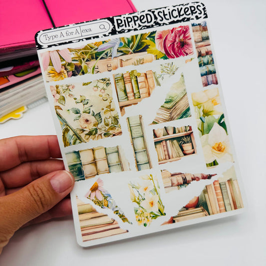 Bookish Vibes Torn Paper Sticker Sheet