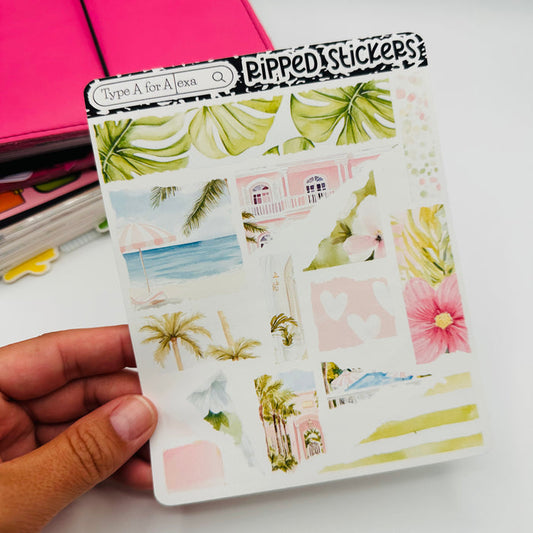 Palm Club Torn Paper Sticker Sheet