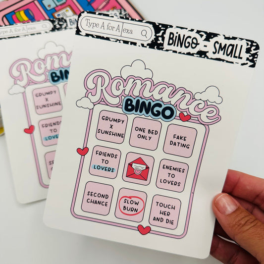 Romance Bingo Board Reading Journal Stickers