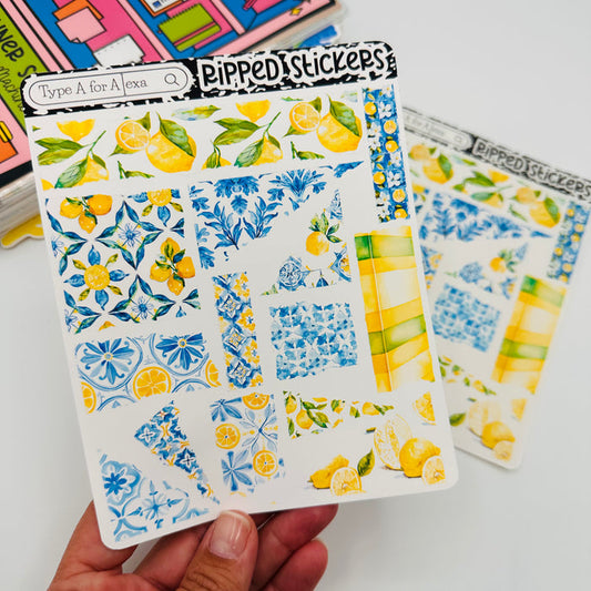 Summer Lemons Torn Paper Sticker Sheet