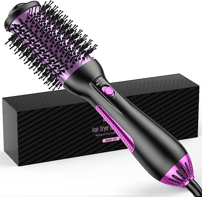 A6172，Hot Air Hair Blow Dryer Brush Straightener Brush  HY-037