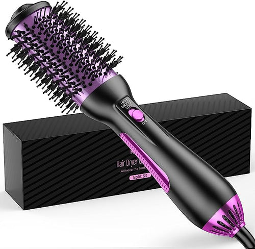 A6172，Hot Air Hair Blow Dryer Brush Straightener Brush  HY-037