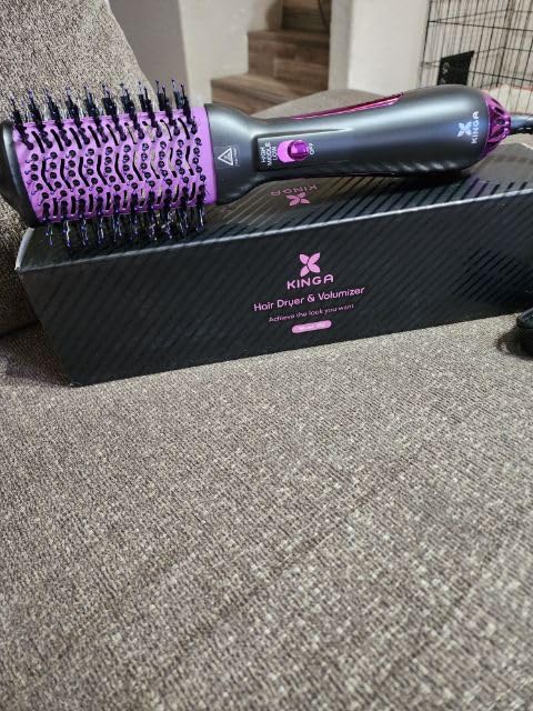 A6172，Hot Air Hair Blow Dryer Brush Straightener Brush  HY-037