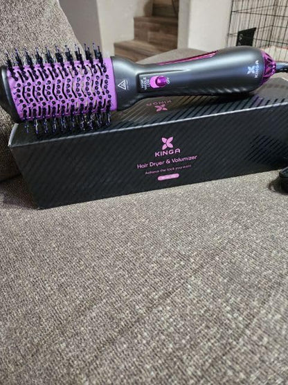 A6172，Hot Air Hair Blow Dryer Brush Straightener Brush  HY-037