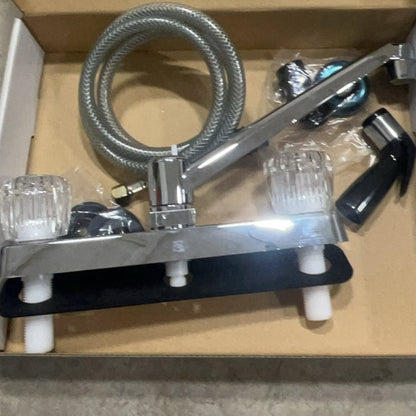 A6239,1ea Kitchen Faucet Two Acrylic Handle W/Spray Chrm MP52258 .C12. &