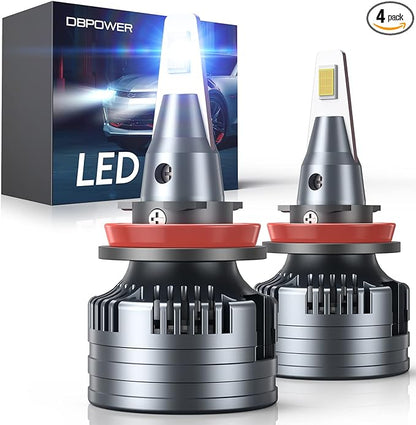 A6292,H11/H9/H8 LED Head light Bulbs Combo,160W 32000 Lumens Bright,6500K Cool White &