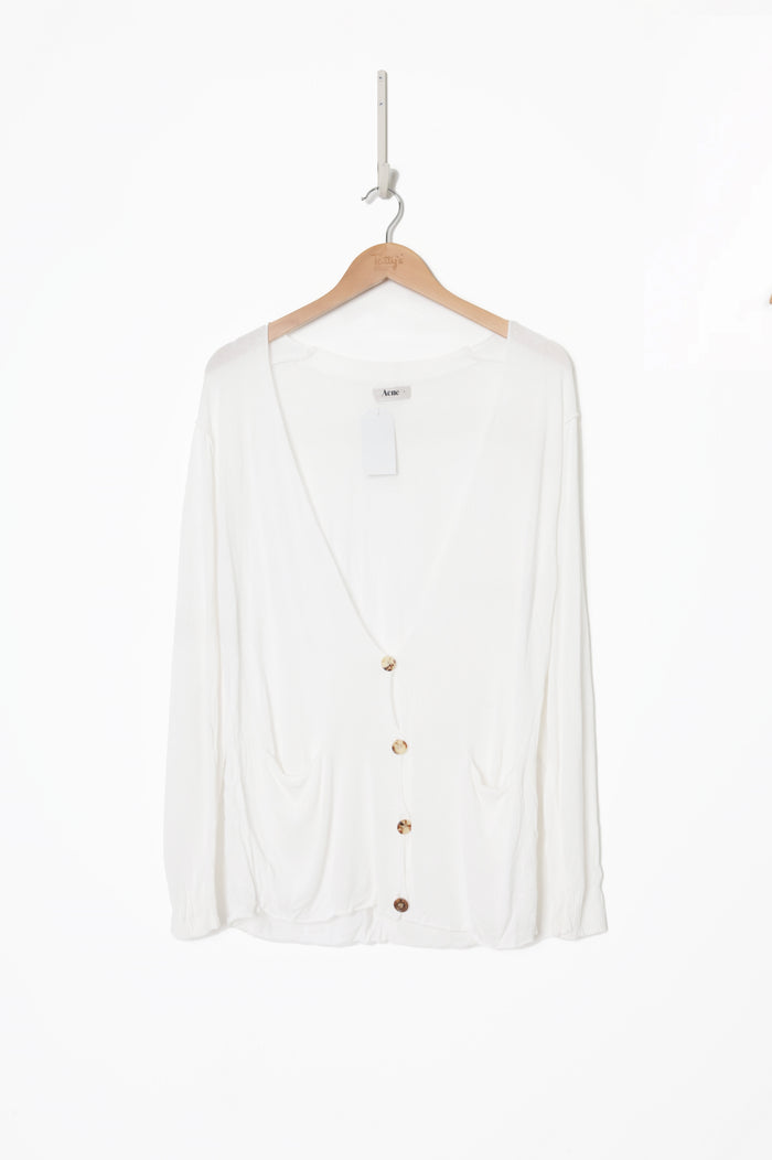 Acne Womens White Cardigan Size L