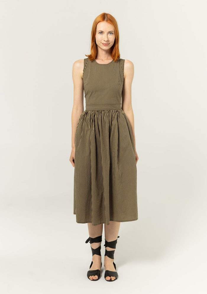 Adelaide Dress in Black Stripe