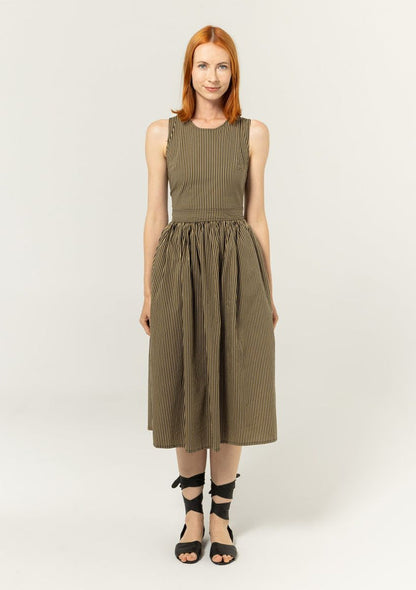 Adelaide Dress in Black Stripe
