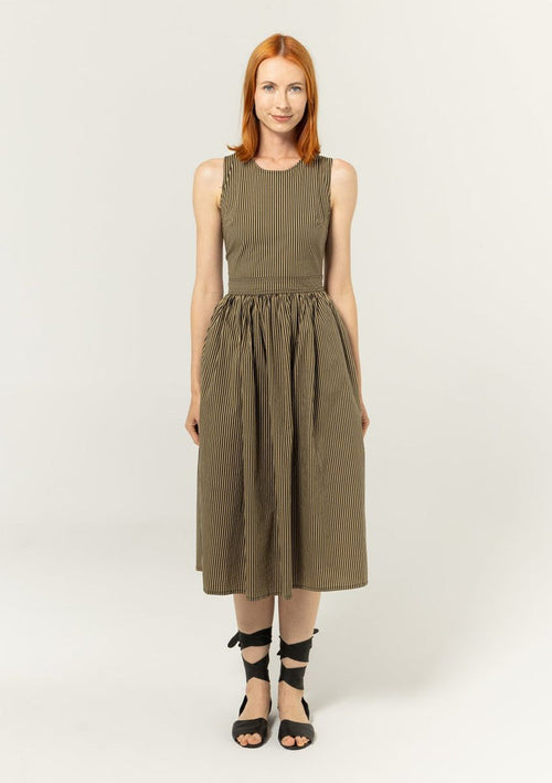 Adelaide Dress in Black Stripe