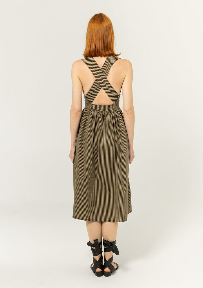 Adelaide Dress in Black Stripe