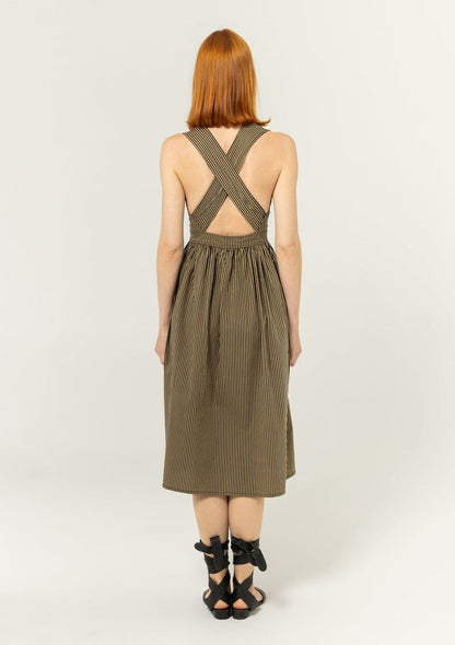 Adelaide Dress in Black Stripe