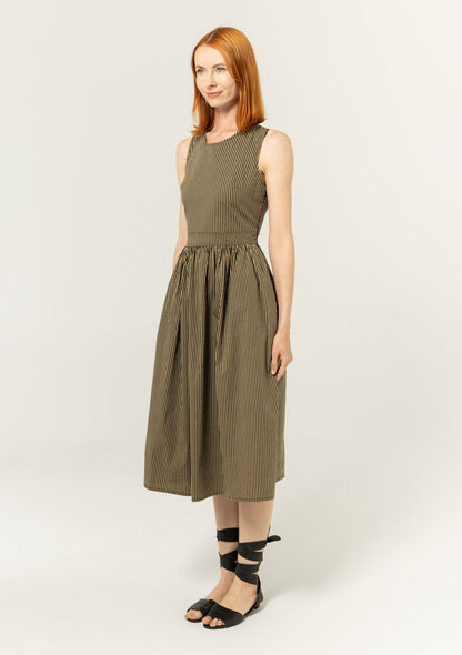 Adelaide Dress in Black Stripe