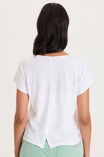 XCVI Adgar Textured Stripe/Jersey Tee