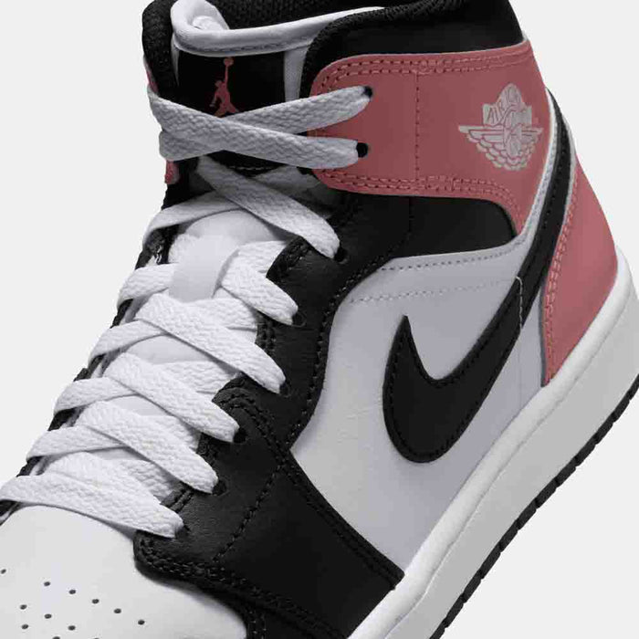 Up close, front view of the Air Jordan 1 Mid.