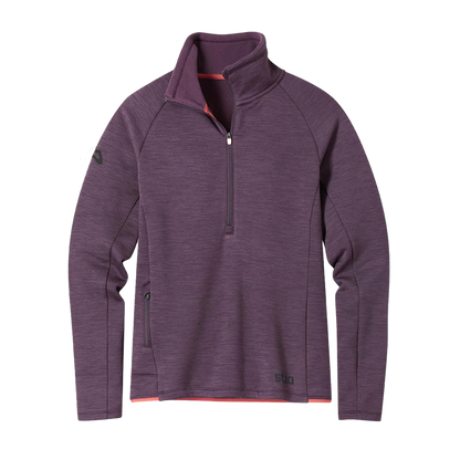 AllTrails x Stio Women's Glide Power Stretch Half Zip - Huckleberry Jam Heather Midlayer Stio