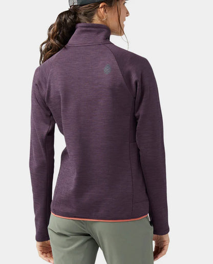 AllTrails x Stio Women's Glide Power Stretch Half Zip - Huckleberry Jam Heather Midlayer Stio