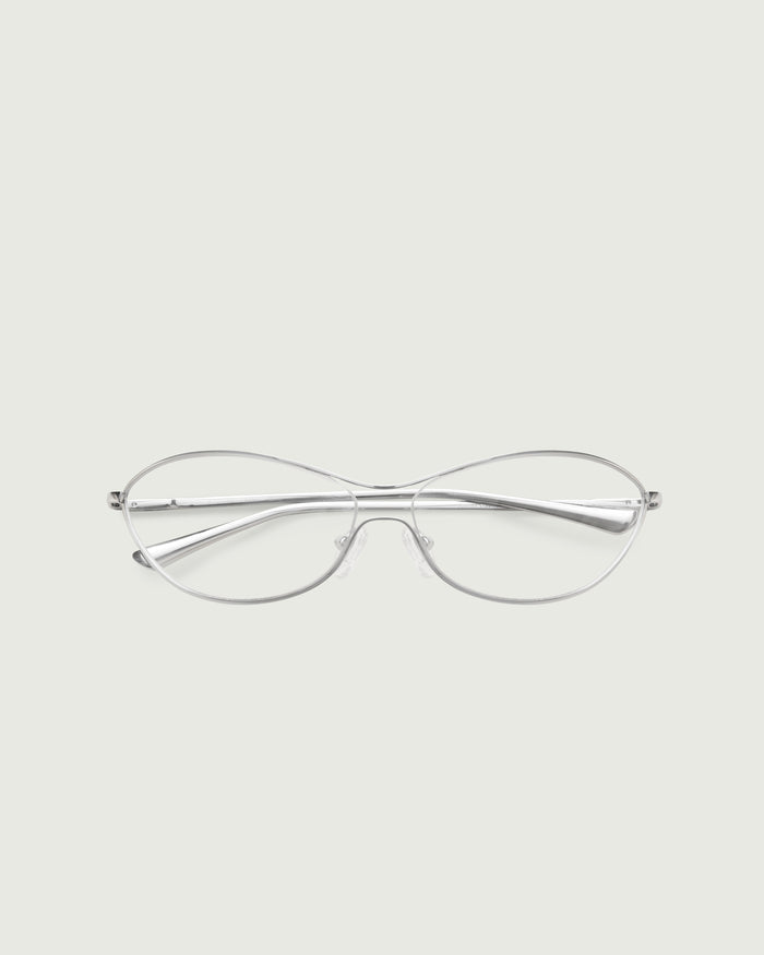 Silver::Aster Eyeglasses pilot silver metal top