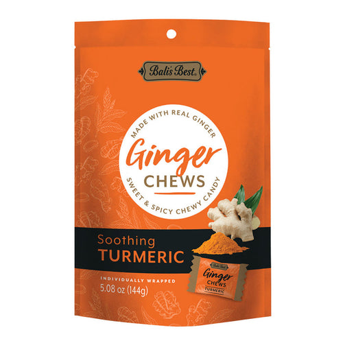 Bali's Best Ginger Turmeric Soothing Candy Chews Pouches - 12 Count