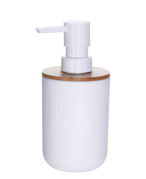 Bamboo Soap Dispenser - White