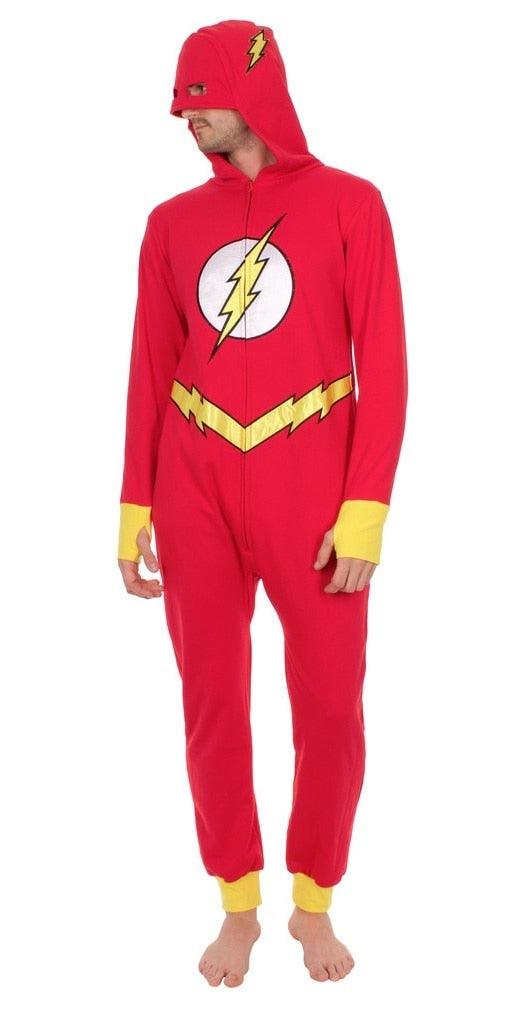 Barry Allen The Flash Hooded One Piece Pajama-tvso