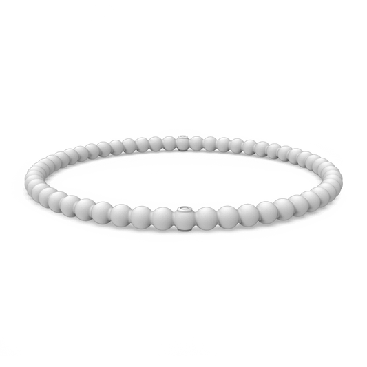 Beaded Stackable Silicone Bracelet - Misty Grey