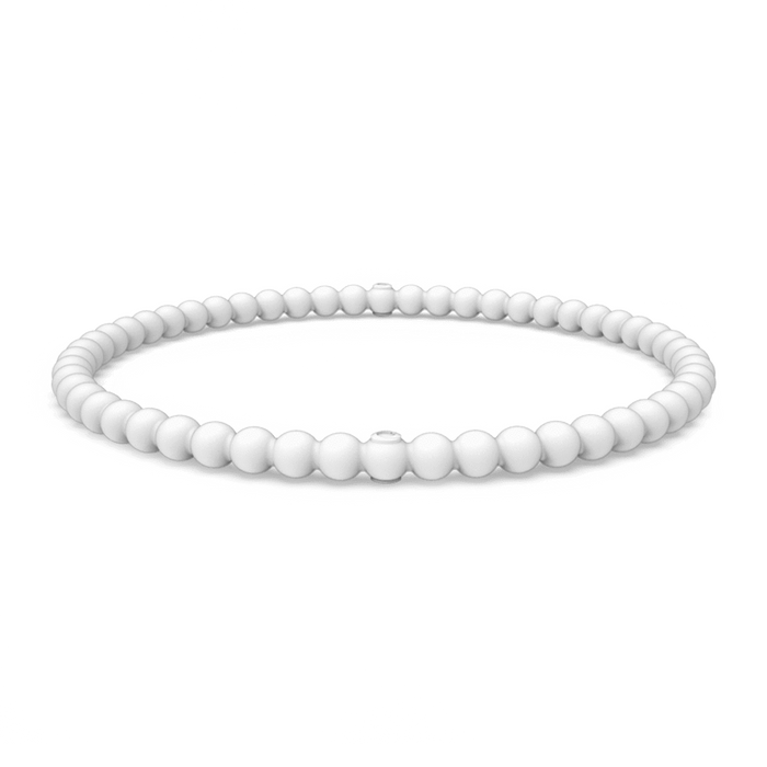 Beaded Stackable Silicone Bracelet - White