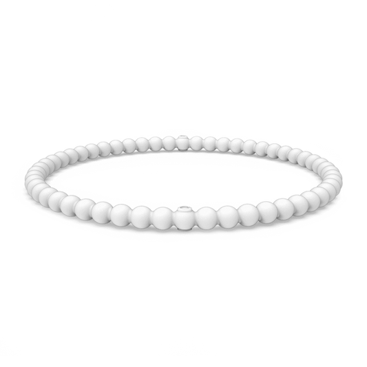 Beaded Stackable Silicone Bracelet - White