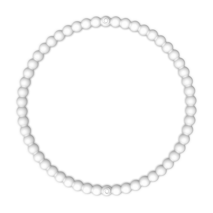 Beaded Stackable Silicone Bracelet - White