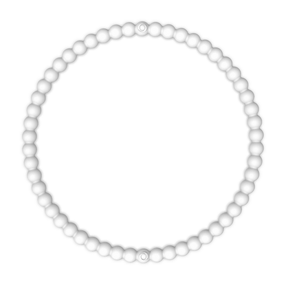 Beaded Stackable Silicone Bracelet - White