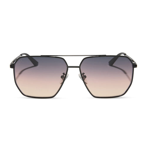 diff eyewear berkely aviator sunglasses black & twilight gradient front view