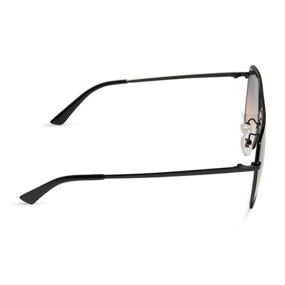 diff eyewear berkely aviator sunglasses black & twilight gradient side view